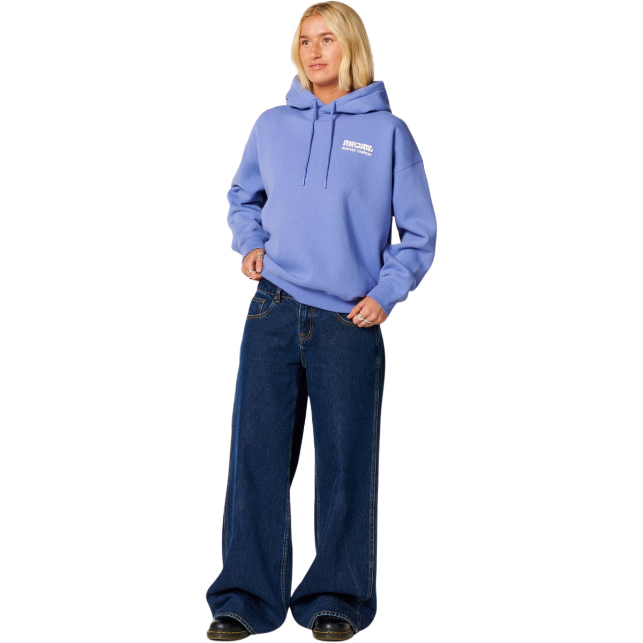 2026 Rip Curl Womens Surf Puff Heritage Hoodie 06AWFL - Mid Blue